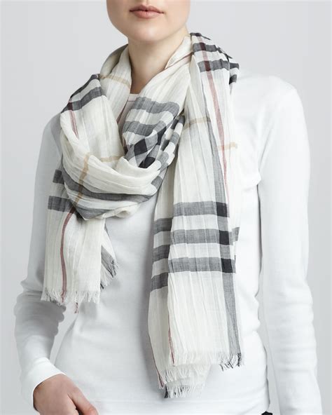 burberry graffiti vintage check gauze oblong scarf|Burberry Gauze Scarf for sale .